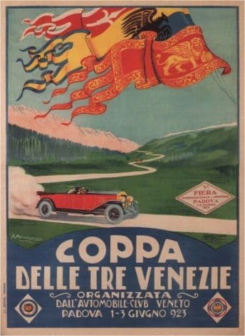 Vintage Travel Poster Coppa Delle Tre Venezie