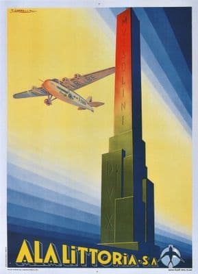Vintage Travel Poster Corbella Ala Littoria