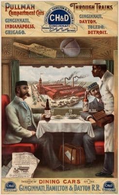 Vintage Travel Poster Dining Cars Cincinati