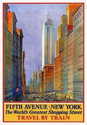 Vintage Travel Poster Fifth Avenue, New York