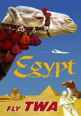 Vintage Travel Poster Fly TWA Egypt