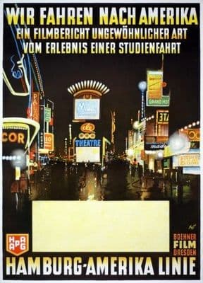 Vintage Travel Poster Germany - Hapag Amerika Film (1930)