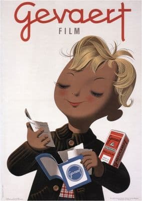 Vintage Travel Poster Gevaert Film