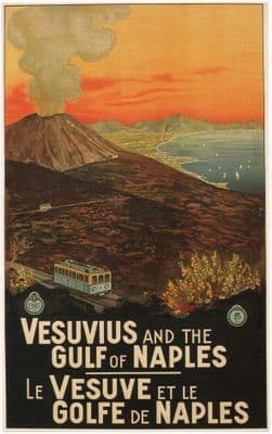 Vintage Travel Poster Gulf of Naples Italy