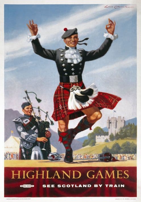Vintage travel poster - Highland games