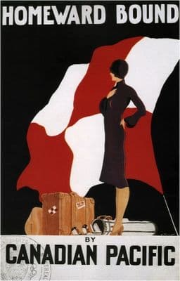 Vintage Travel Poster Homeward Bound Canadian Pacific