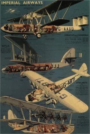 Vintage Travel Poster Imperial Airways 1939