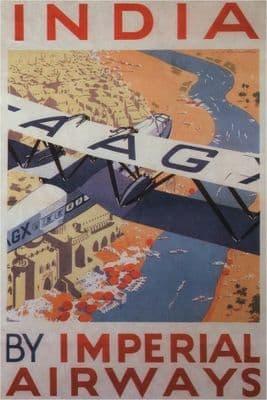 Vintage Travel Poster Imperial Airways India