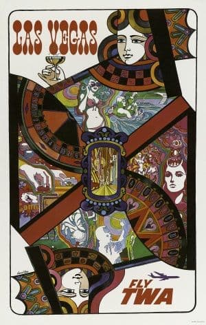 Vintage Travel Poster, Las Vegas, United States.