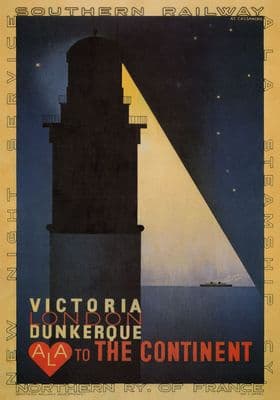 Vintage travel poster - London to France