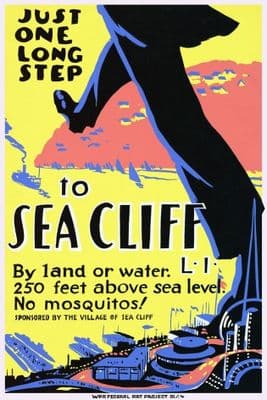 Vintage Travel Poster, Long Island, USA