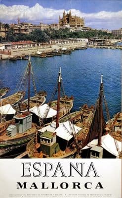 Vintage Travel Poster Mallorca Spain