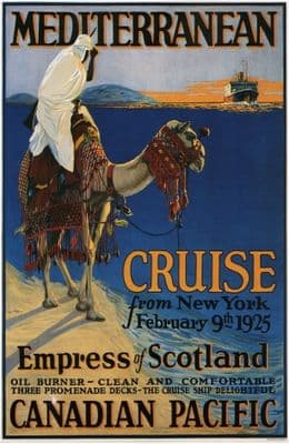 Vintage Travel Poster Mediterranean Cruise from New York