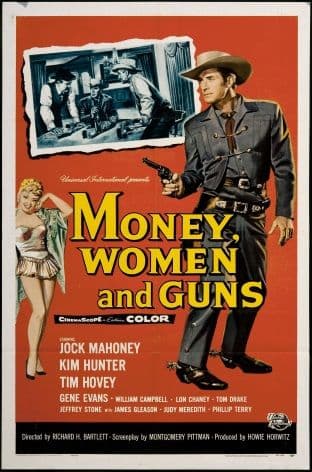 Vintage Travel Poster, Money Woman and Guns