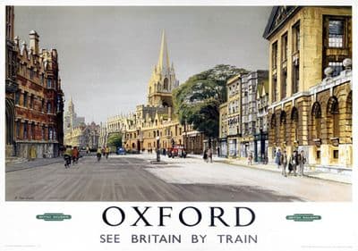 Vintage Travel Poster Oxford London