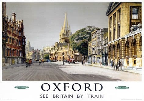 Vintage Travel Poster Oxford London