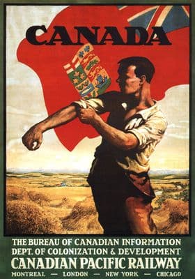 Vintage Travel Poster Pacific Railways Canada