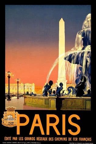 Paris Vintage Travel Poster – 24x36 Eiffel Tower France Reproduction, 36058