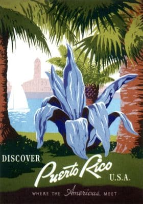 Vintage Travel Poster Puerto Rico USA