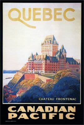 Vintage Travel Poster Quebec Canada