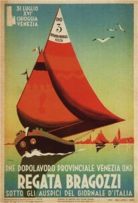 Vintage Travel Poster Regata Bragozzi