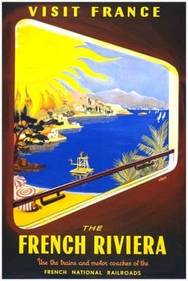 Vintage Travel Poster Riviera France