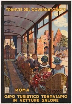 Vintage Travel Poster Roma Italy