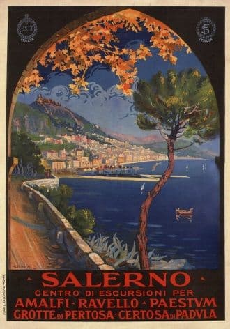 Vintage Travel Poster Salerno