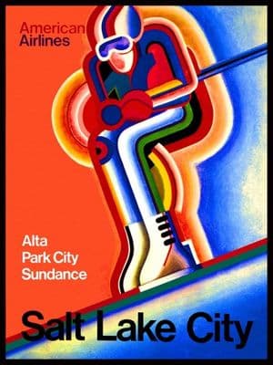 Vintage Travel Poster, Salt Lake City, USA