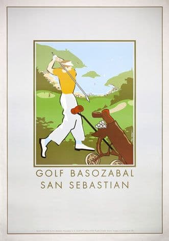 Vintage travel Poster San Sebastian Golf Resort, Spain