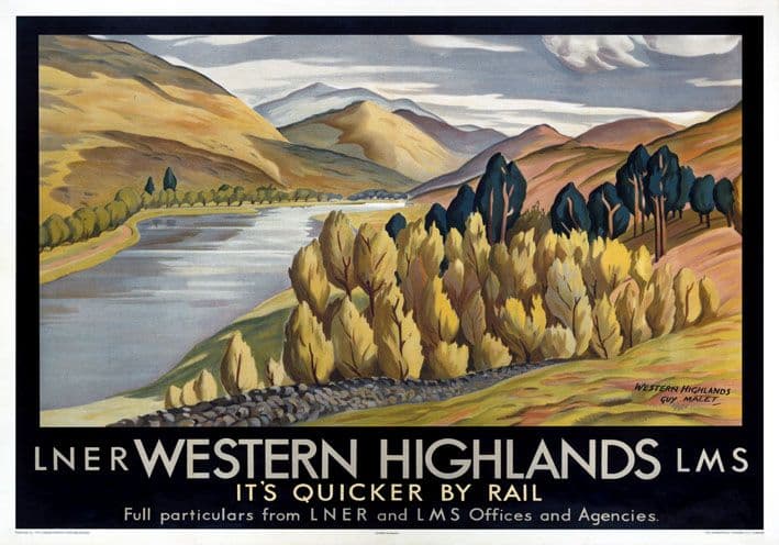 Vintage travel poster - Scottish highlands