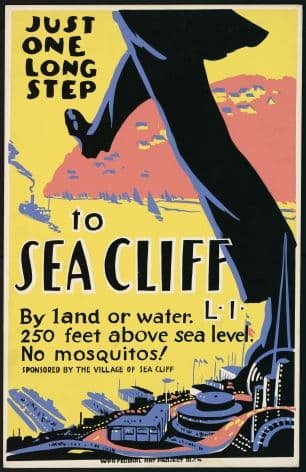 Vintage Travel Poster Sean Cliff on Sea