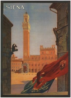 Vintage Travel Poster Siena Italy