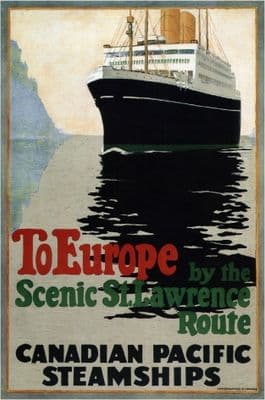 Vintage Travel Poster to Europe- St Lawrence