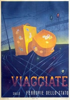 Vintage travel poster - Travel the state railways 1938