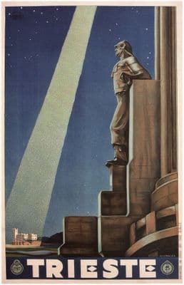 Vintage Travel Poster Trieste Italy