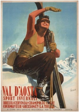 Vintage Travel Poster Val D'Aosta Italy