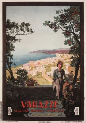 Vintage Travel Poster Varazze Italy