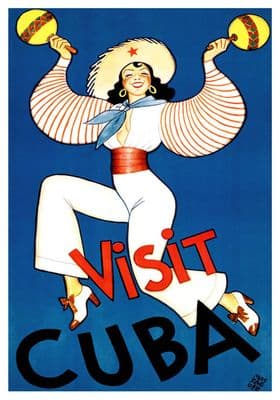 Vintage Travel Poster Visit Cuba