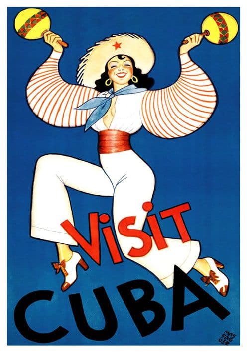 Vintage Travel Poster Visit Cuba