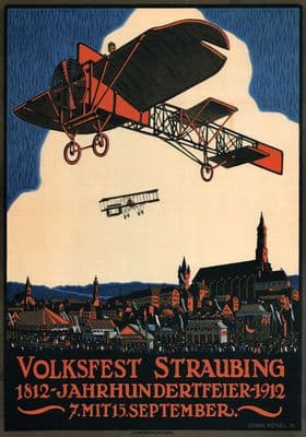 Vintage Travel Poster Volksfest Straubing 1812