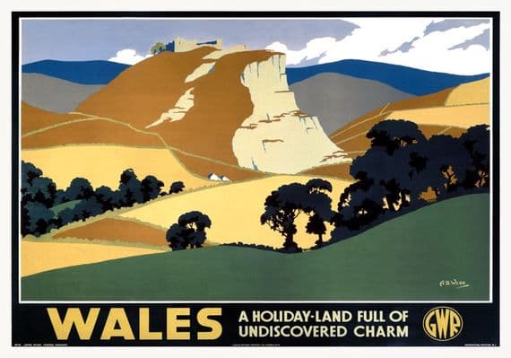 Vintage travel poster - Wales undiscovered charm