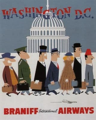 Vintage Travel Poster Washington DC