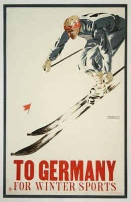 Vintage Travel Poster, winter sports, Germany