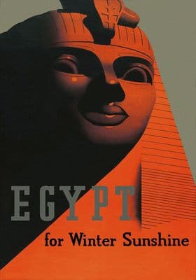 Vintage Travel Poster Winter Sunshine Egypt