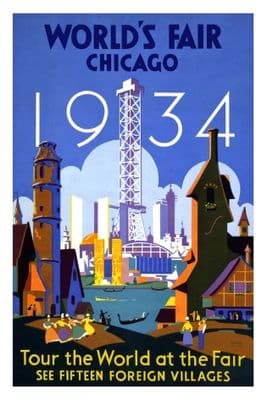 Vintage Travel Poster World Fair Chicago