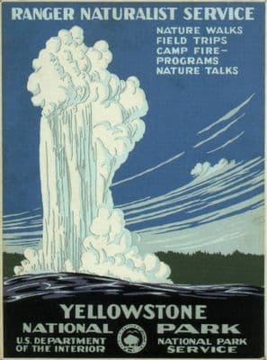 Vintage Travel Poster Yellowstone National Park USA