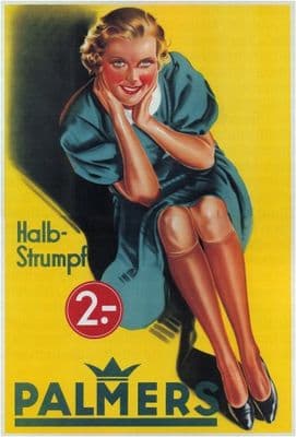 Vintage underwwear advertisement, Palmers. HALB-STRUMPF