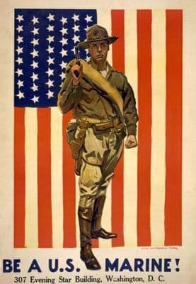 Vintage War Poster First in the fight. Always faithful. Be a U.S. Marine!
