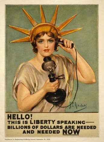 Vintage War Poster Hello! This is Liberty speaking. 1918